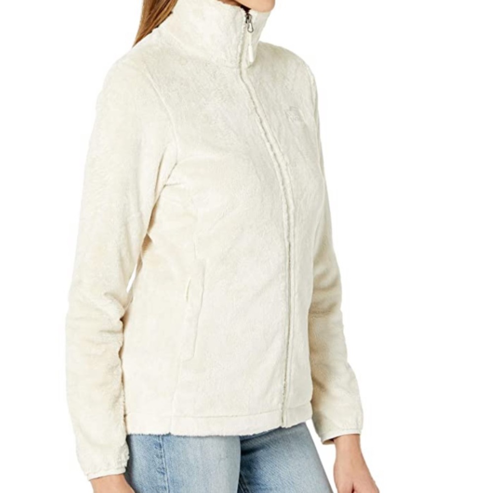 The North Face teddy bear white fleece jacket